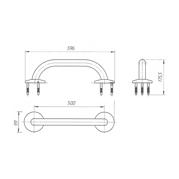 Схема - Поручень Laris пристінний 500 мм