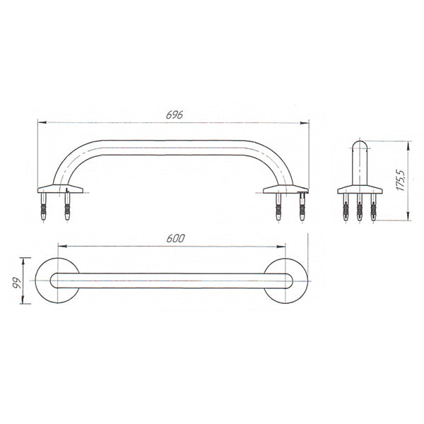 Схема - Поручень Laris пристінний 600 мм