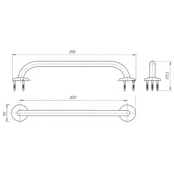 Схема - Поручень Laris пристінний 800 мм