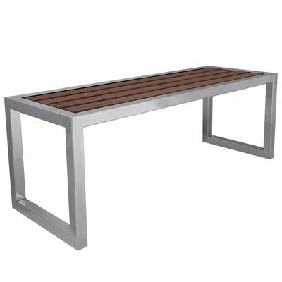 Скамейка Laris из нержавеющей стали с террасной доской - заказать в Украине