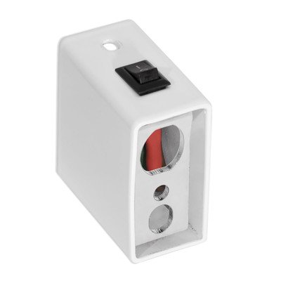 Модуль прихованого ел.підключення вимикачем (для профільної стійки) Білий - на замовлення